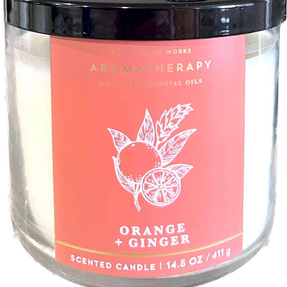 Bath and Body Works Aromatherapy ORANGE + GINGER 3-Wick Candle 14.5 oz *NEW*